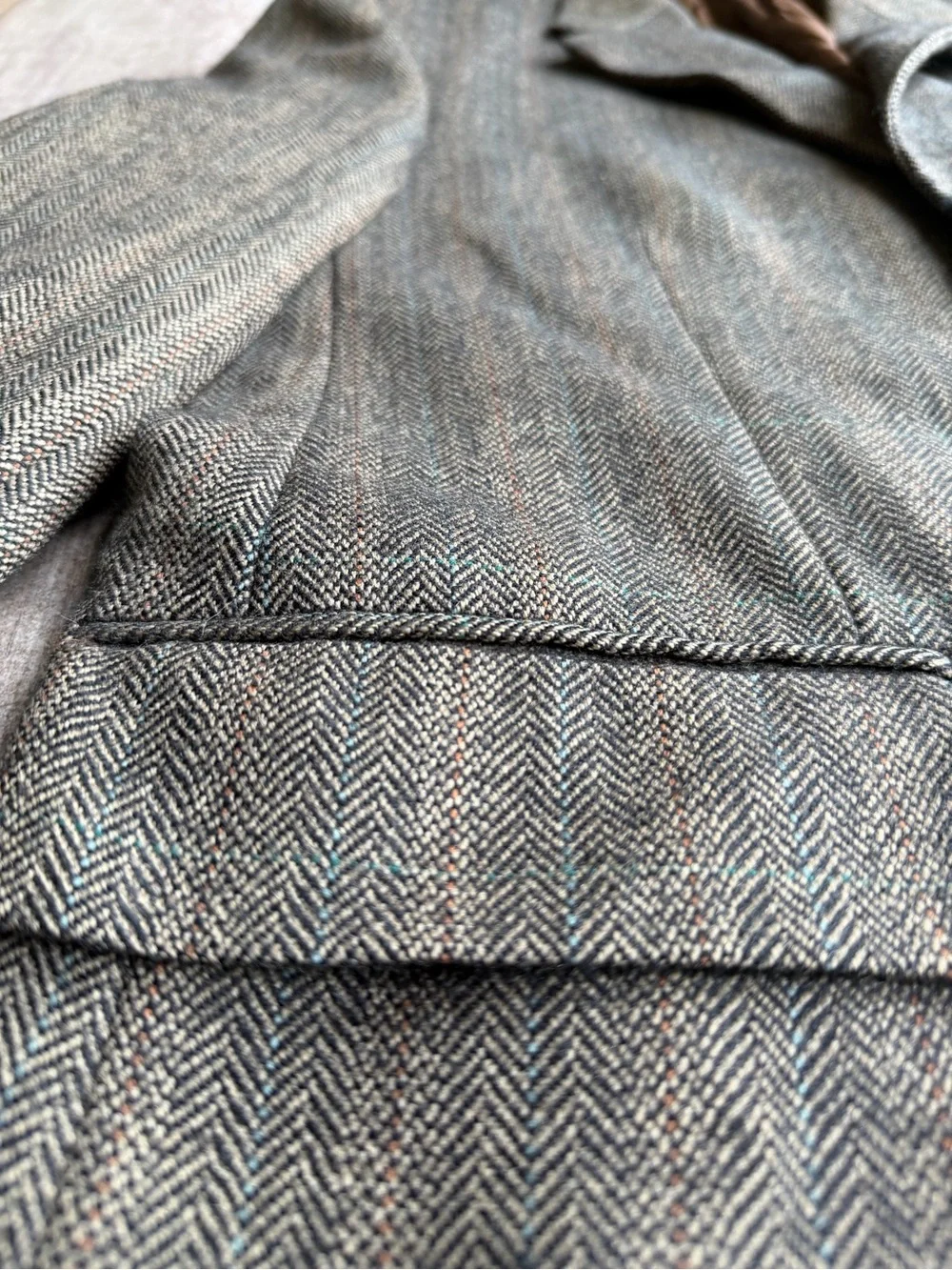 Chaps Ralph Lauren Brown Wool Herringbone Sport Coat Size 42R